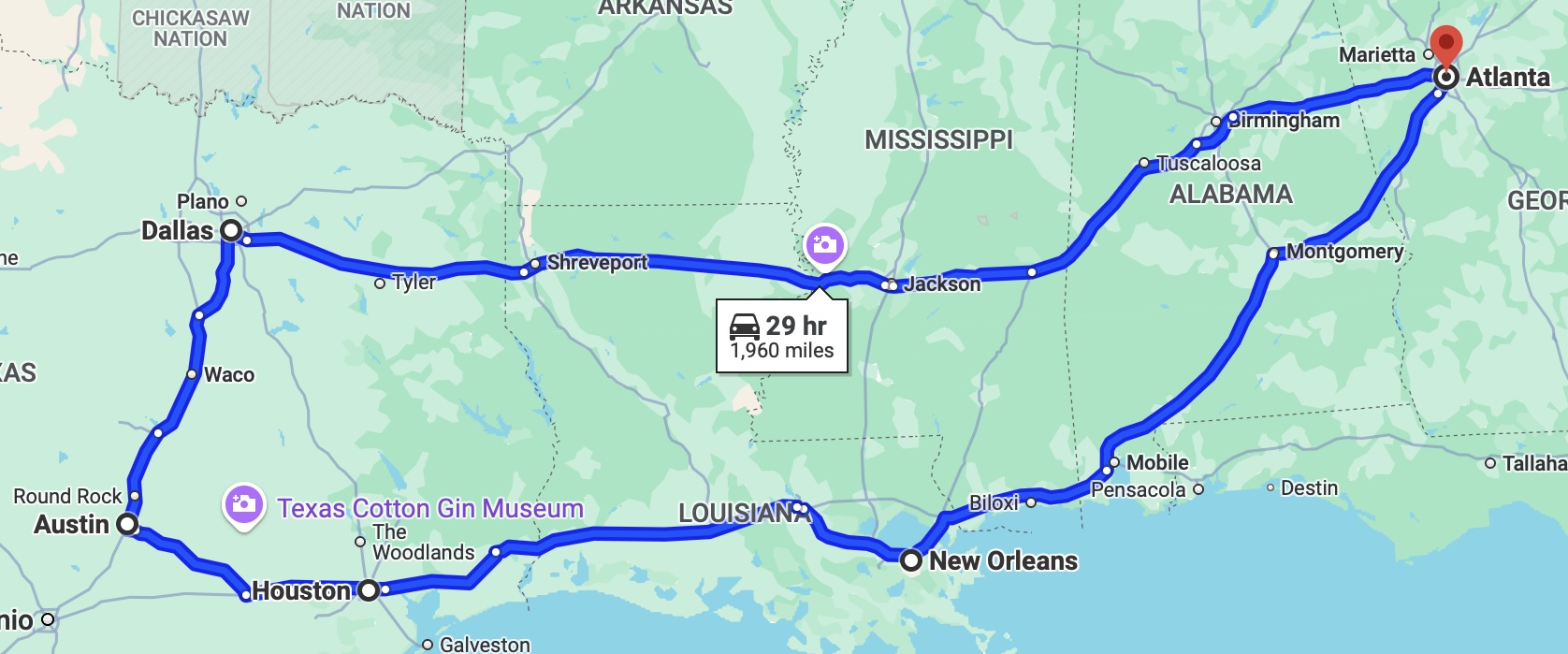 Atlanta to Dallas to NOLA