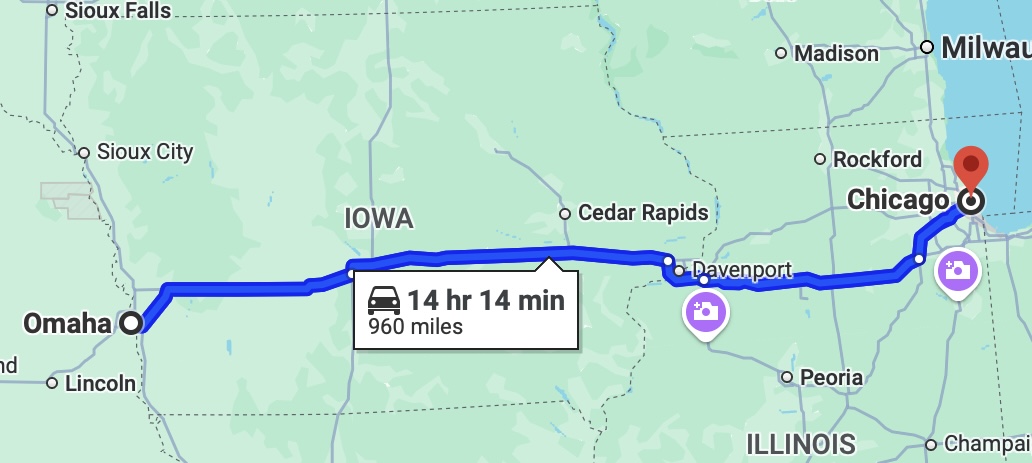 Chicago to Omaha